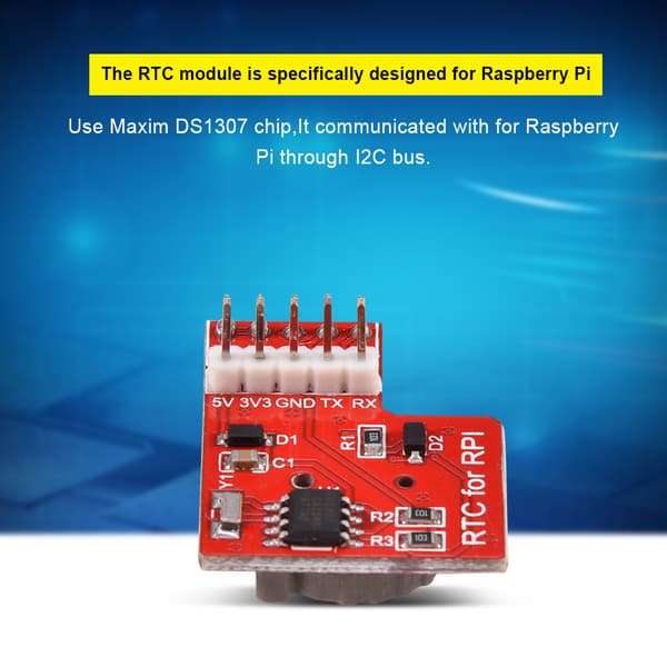 DS1307 RTC-modul Høy presisjon sanntidsklokke for Raspberry Pi 3 2 Model B