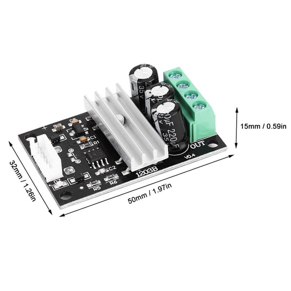 PWM DC Motor Hastighetskontroller - 1 Stk, 6V/12V/24V/28V, 3A