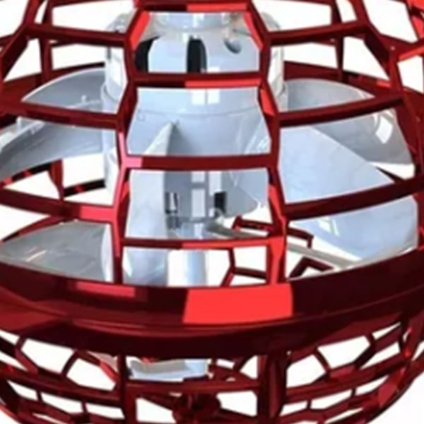 Flyvende bold legetøj farverigt lys USB opladning intelligent sensor plast roterende flyvende bold globe rød