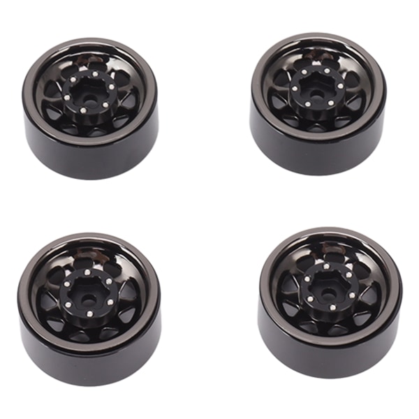 4 kpl Beadlock Wheels 1in Deep Groove Universal Traxxas ATV RC -auton korin osille ruuveilla Gun Black