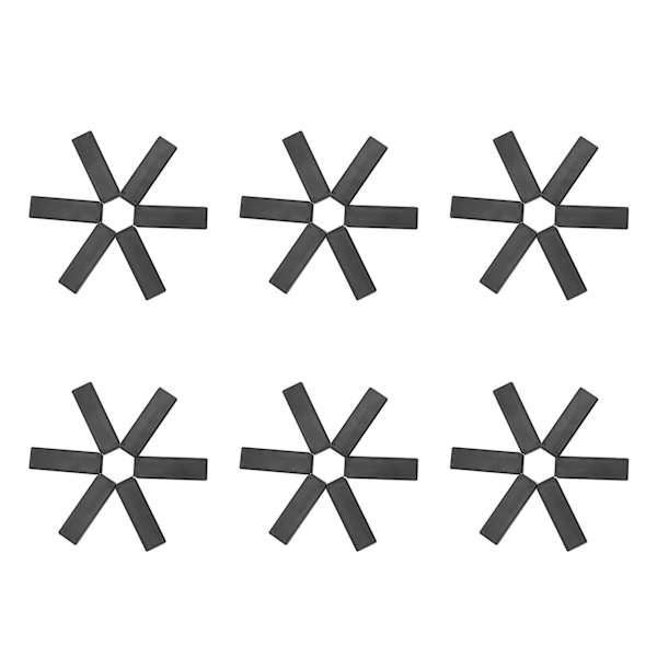 6 stk varmeisolerende gryteunderlag i ABS med foldbar huldesign for kjøkken og hjem