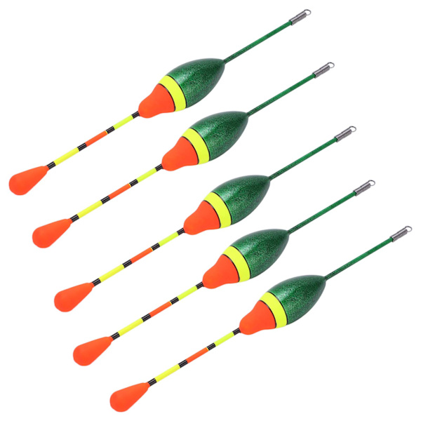 5st Fiskeflöten Bobbers Hög Känslighet Plastfjäder Oval Stick Slip Flöten Fisketillbehör