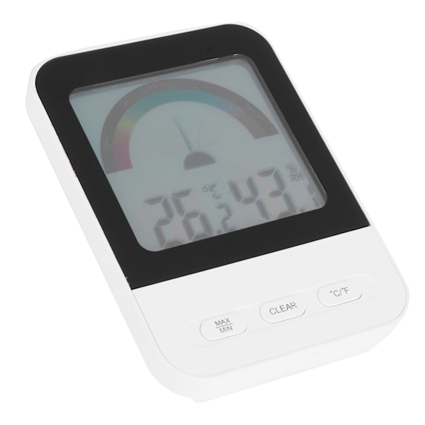 Digitalt elektronisk termometer hygrometer med LCD-bakgrunnsbelyst display for innendørs drivhus