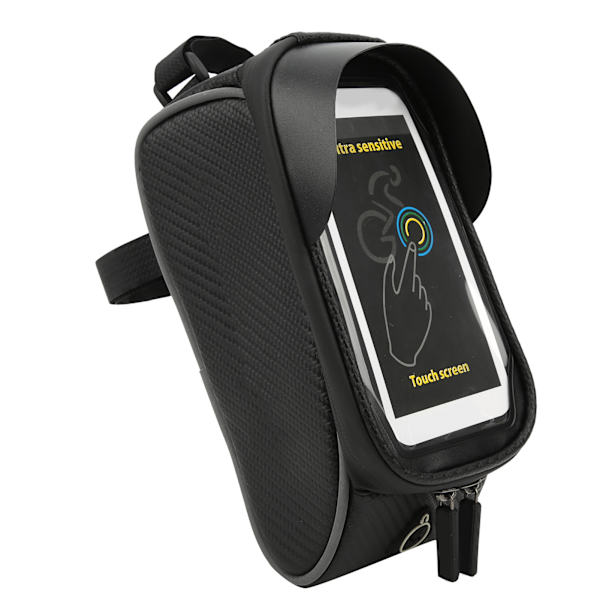 Cykeltaske Udendørs Mobiltelefon Front Beam Vandtæt Rørtaske Cykelsadel Polyester