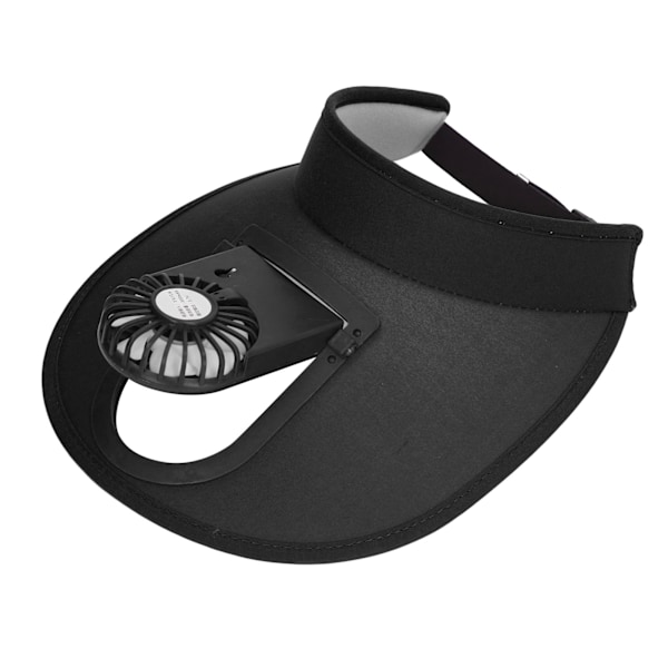 Tuuletin Aurinkosuoja Hattu Säädettävä 3 Vaihdetta USB Lataus Aurinkosuoja Tuuletin Hattu Kesälle Musta