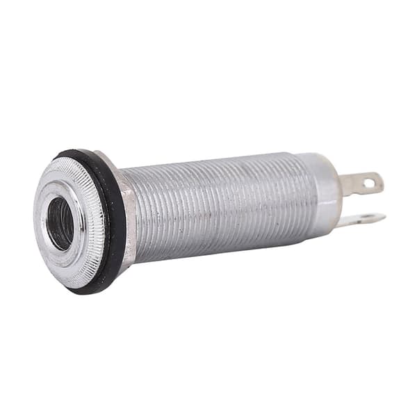 Gevind Cylinder Output Jack Stik Stikforbindelse 1/4 tomme til Elektrisk Guitar Bas Sølv