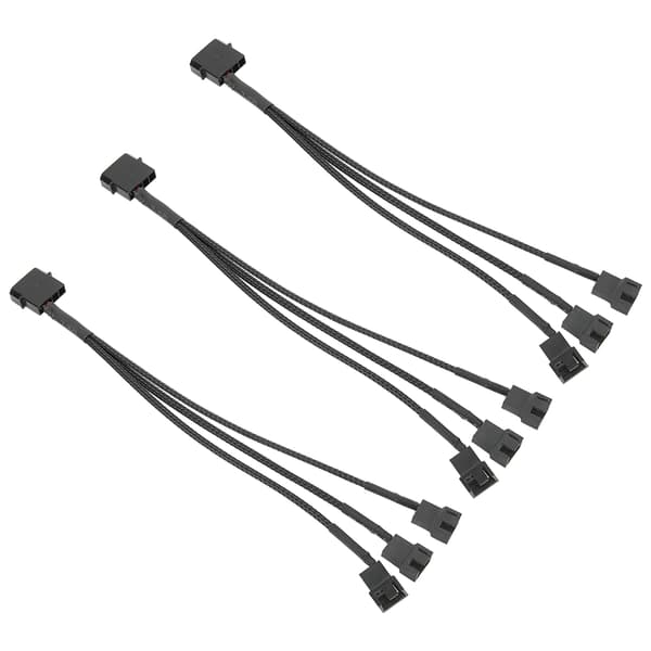 3 stk. 3-Port Køler Køleventilator Splitter Strømadapter Kabel 4p til 4pin Kabelledning