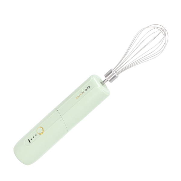 Elektrisk Handmixer Vikbar 3 Växlar Hög Hastighet Sladdlös Portabel Äggvisp med 2 Huvuden Grön