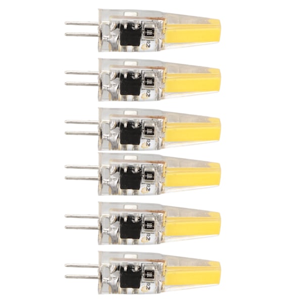 6 kpl 6W 500LM G4-polttimo LED COB -silikageeliä energiaa säästävä lamppu kattovalaisimeen seinävalaisimeen pöytävalaisimeen 220V lämmin valkoinen