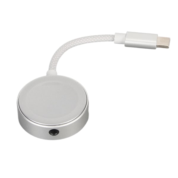 2-in-1 Type-C - 3,5 mm kuuloke- ja latausadapteri, korkealaatuinen ääni ja PD 60 W nopea lataus, hopea