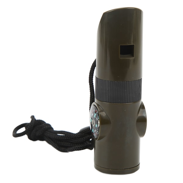 Överlevnadsvissla 7 i 1 med LED-lampa, Termometer, Kompass, Förstoringsglas, Nödvissla för Camping