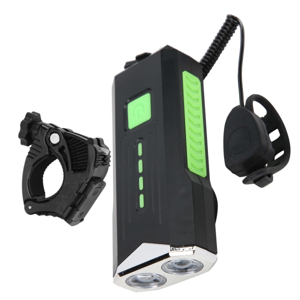 Sykkel Front Light Sykkel Vanntett lommelykt Horn Advarsel USB Oppladbar for CyclingGreen