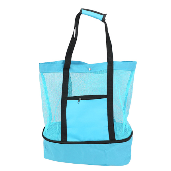 Mesh Strandtaske Multifunktion Mesh Design Top Lynlås Hold Friskhed Holdbar Stof Strand Tote til Strand Have Camping Grøn
