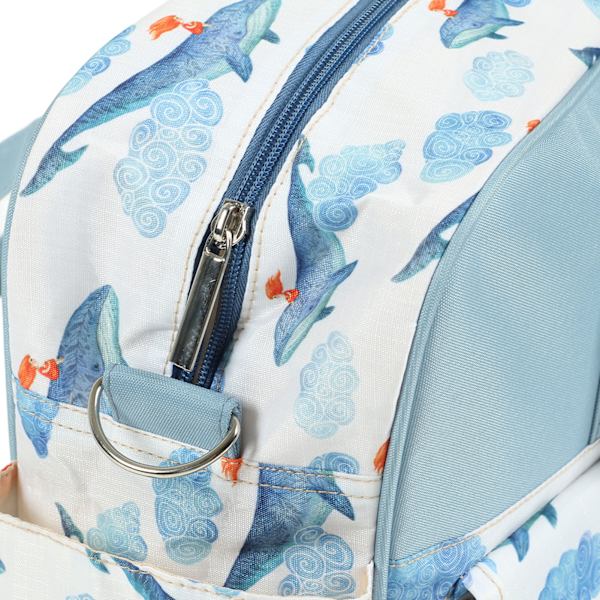 Messenger Bag Vanntett Bærbar Stor Kapasitet Skulder Mamma Messenger Bag for Gravid Kvinne Blåhval
