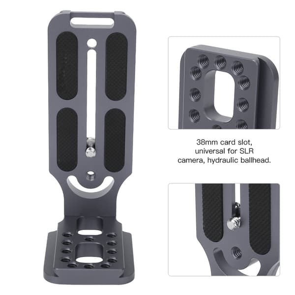 Universal L-formet Quick Release Plade til SLR Kamera Hydraulisk Kuglehoved (Grå)