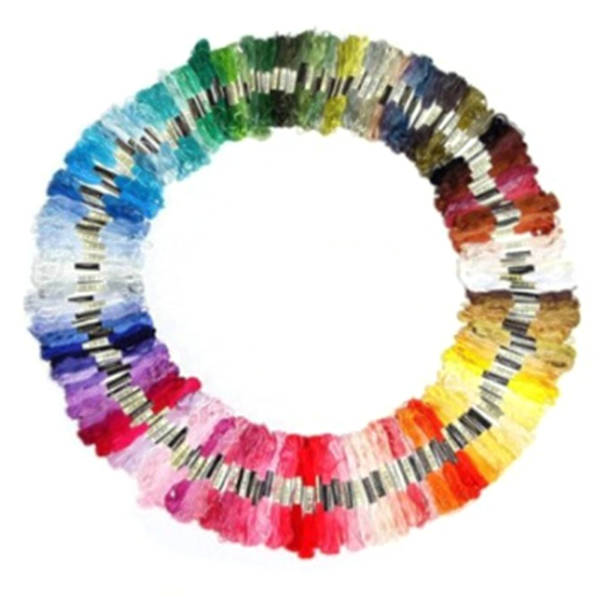 100 farver Broderitråd Polyester Bomuld Blød Farverig Broderitråd til DIY Håndværk Armbånd