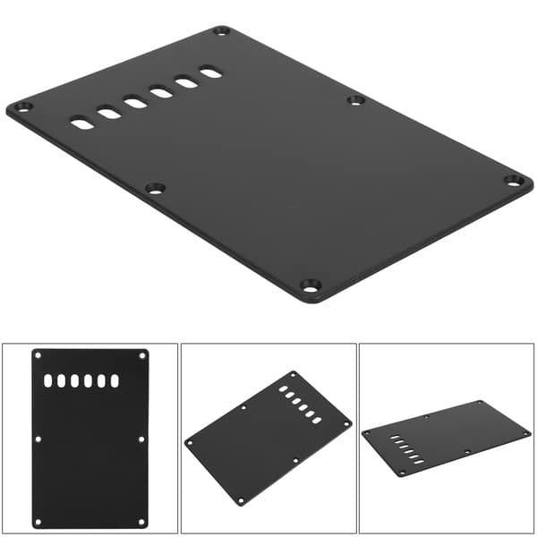 Elguitar bagdækplade bagpanel dækplade seks-huls pickguard (sort)