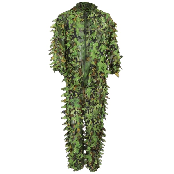 Green Wild Camouflage Ghillie Suit 3D Leaf Jakker og bukser Sæt Tøj til jagt