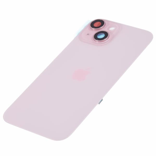 Til iPhone 15 Batterihus med Beslag + Kamerabeskyttelse Reservedel - Rosa Multicolor Multicolor Pink
