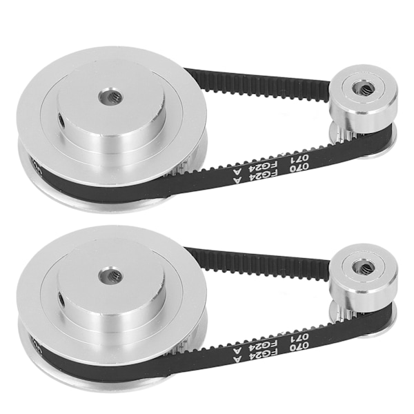 2 set synkronhjul GT2 aluminiumlegering kuggremshjul med 2 st längd 200 mm bredd 6 mm rem 5 mm innerdiameter