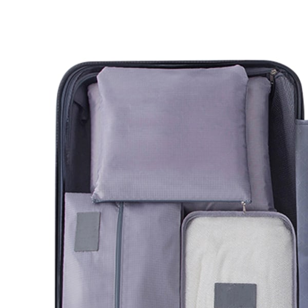 7 sæt emballageterninger Vandtætte smudsafvisende Oxford-klud Bagagepakningsarrangører til rejsegrå