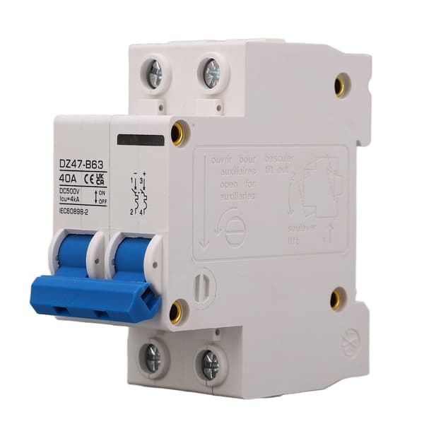 DC Miniature Afbryder DIN-skinne Montering Type B 2P 40A 500V til Solcelleanlæg DZ47 B63