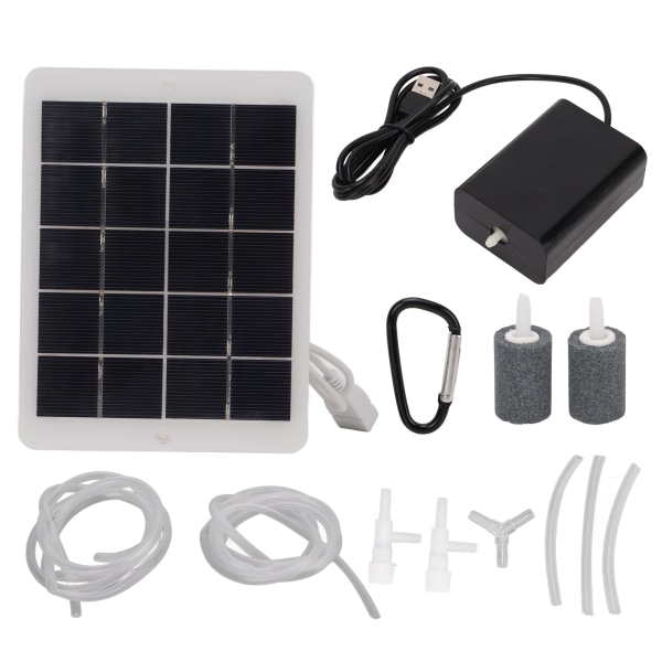 Solar Oxygen Pump Output Interface 3W5V Portable Solar Oxygen Aerator for reiser Camping Sykling