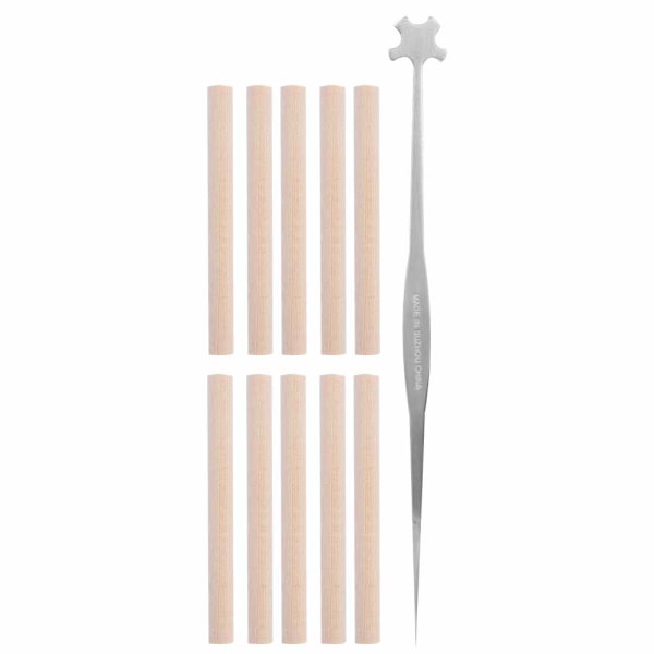 10 stk Spruce Sound Post med 1 stk Sound Post Setter installasjonsverktøy for 4/4 3/4 fiolin