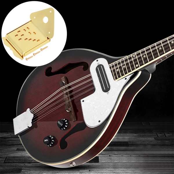 Mandolinkabel Pull Board Böjtyp Stål Utsökt musikinstrumenttillbehör (QB11 doré avec motiv)