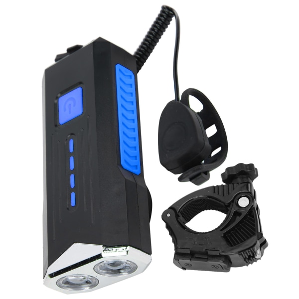 Sykkel Front Light Sykkel Vanntett lommelykt Horn Advarsel USB Oppladbar for CyclingBlue