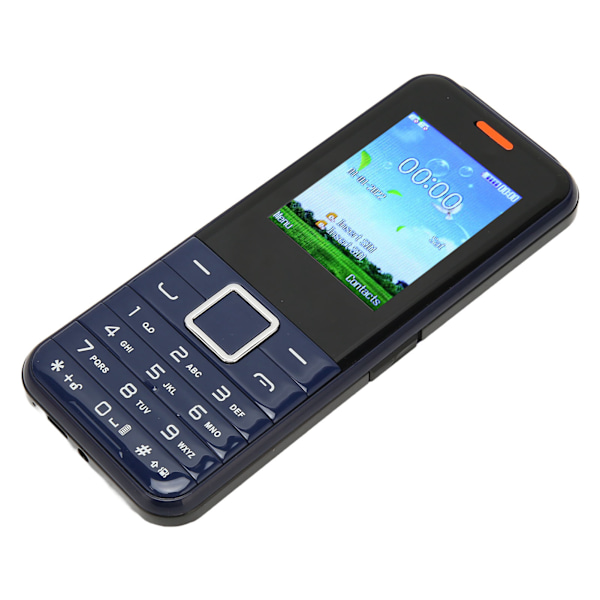 S502 2G Lukittu Monitoiminen Ikäihmisten Matkapuhelin 2,4 tuuman Näyttö 3000mAh Dual SIM Puhelin 100‑240V Sininen EU-Pistoke