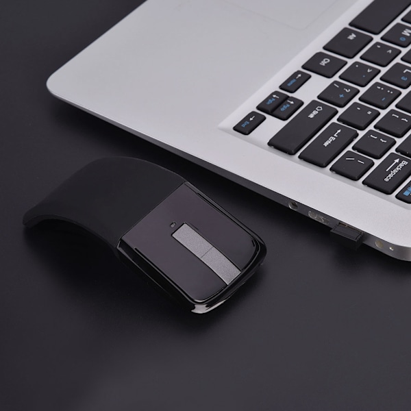 2,4 GHz sammenleggbar trådløs Arc Touch-mus Mus USB-mottaker For pc NoteBook Smart TV Svart