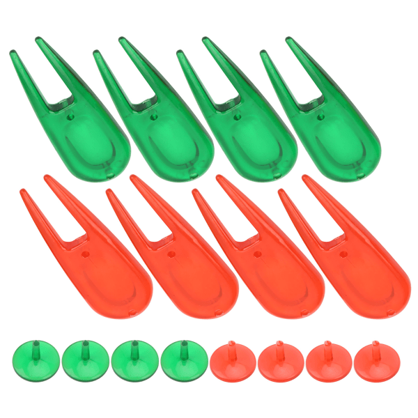 PE Plastic Golfbold Divot Værktøj Pitch Fork Putting Green Reparationssæt med Ball Marker