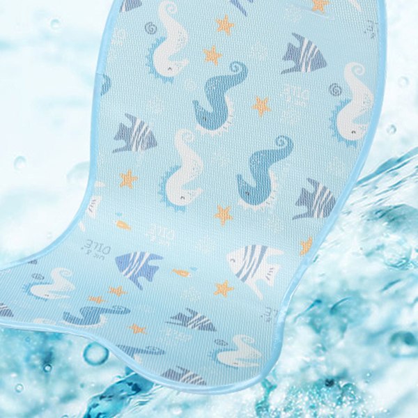 Babyvogn Kjølematte Sommer Is Kjøler Matte Pustende Sove Pute Pad Liner for Vogn Høy Stol Blå