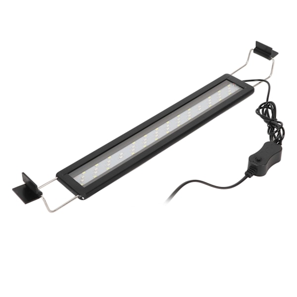 LED Akvarielys 4 Rækker Vandtæt Ultratynd Fiskekum LED Farveskiftende Lys med Udtrækkelige Beslag Sort EU Stik 220V
