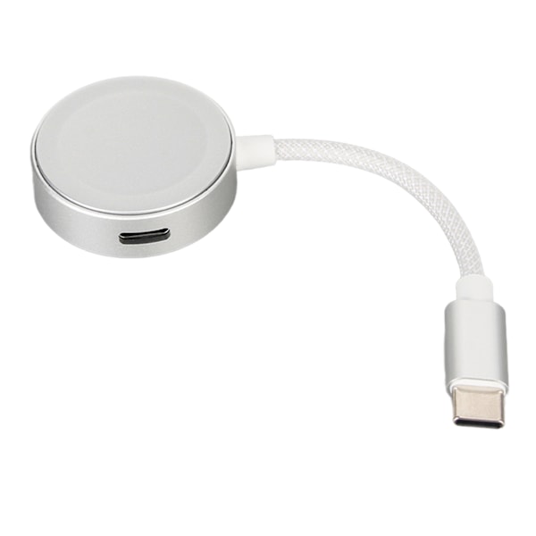 2-in-1 Type-C - 3,5 mm kuuloke- ja latausadapteri, korkealaatuinen ääni ja PD 60 W nopea lataus, hopea