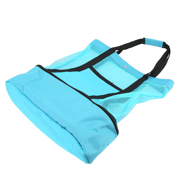 Mesh Strandtaske Multifunktion Mesh Design Top Lynlås Hold Friskhed Holdbar Stof Strand Tote til Strand Have Camping Grøn