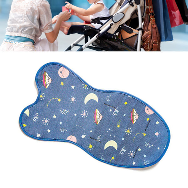 Babyvagn Kylkudde Sommar Iskylare Matta Andningsbar Sov Kudde Pad Foder för Vagn Högstol Djupblå