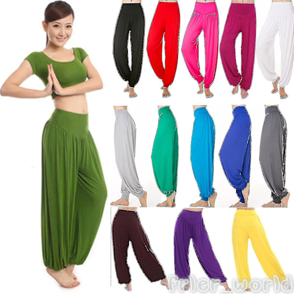 Yoga Harem Pants for Women L Fuchsia