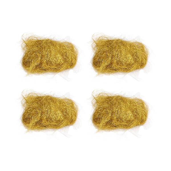 4-pack längst hår konstgjord päls fluffig syntetfiber hårkrokbindningsmaterial guld