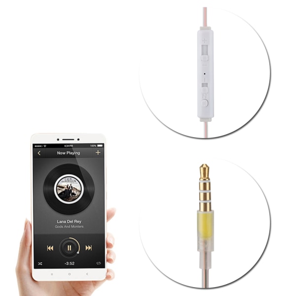 In ear-headset Air Tube Security-hörlur med mikrofon för IOS för Android Transparent Single