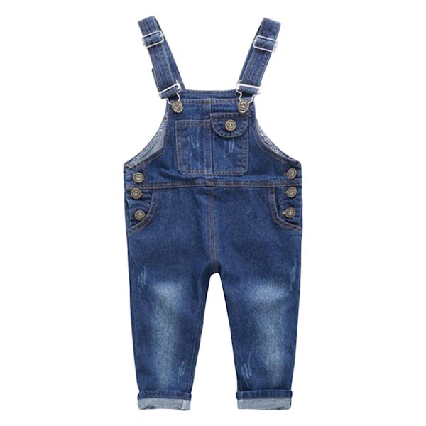 Barn Långa Overaller Justerbara Remmar Jumpsuit Vår Barn Denim Byxor för Pojkar och Flickor 110cm / 43.3in