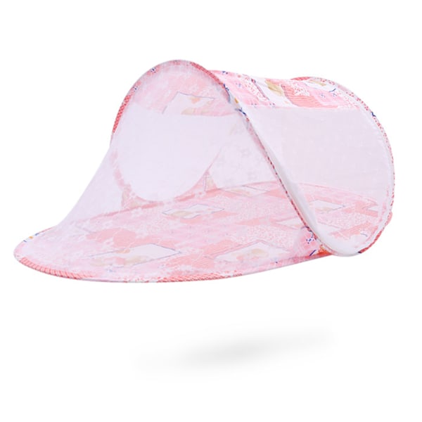 Baby seng nettpiggfolding pustende glidelås lukking gratis installasjon spedbarn seng mesh netting rosa