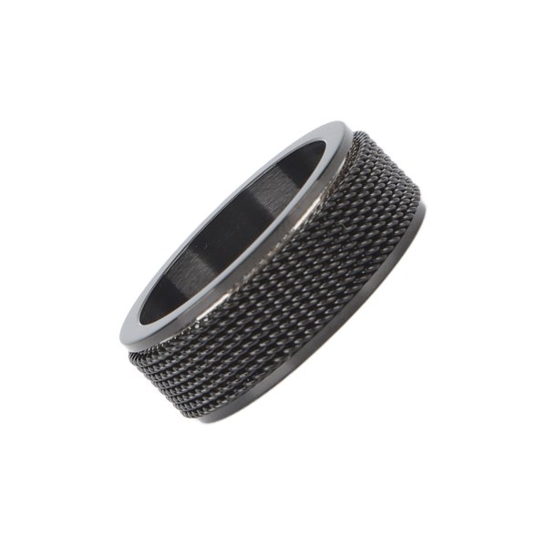 8MM Herr Spinner Ring Tyst Titanstål Cool Ångestring för Ångest Stresslindring Svart Nr 11 65mm / 2.6in