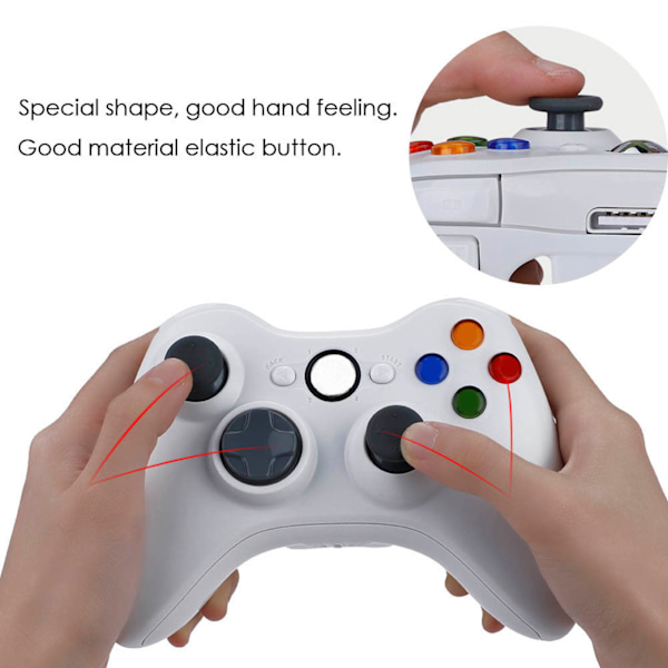 Gamepad för Xbox 360 Controller Joystick Trådlös Controller Bluetooth Wireless Game (Vit)