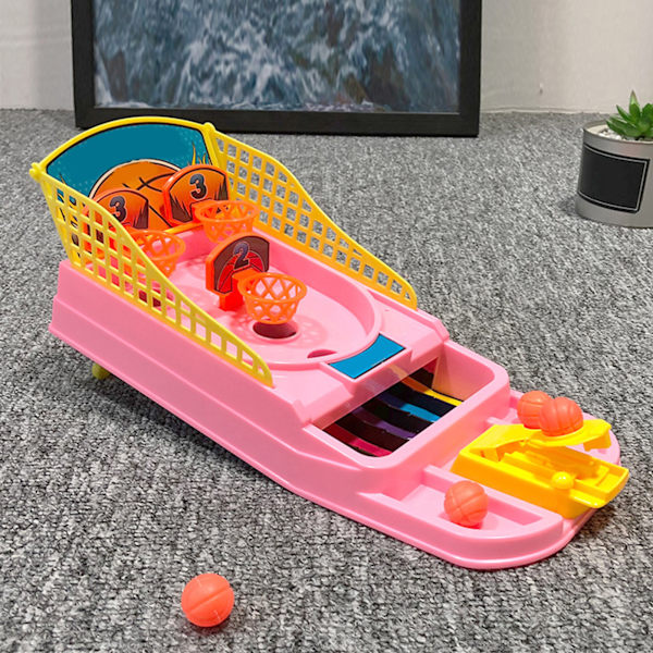 Finger Flick Basketball Stand Mini Forældre-barn Interaktion Bordplade Finger Flick Basketball Stand Pink