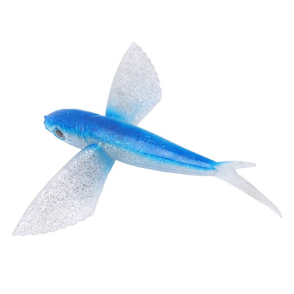 Fiskedrag Flygfiskform konstgjord bete Mjuk silikondrag för havsvattenbåt FiskeBlå
