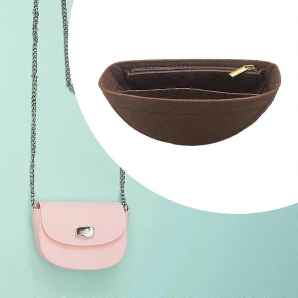 Väskorganiseringsinlägg Designerorganiseringsväskfoder för axelväska Coffee Zipper