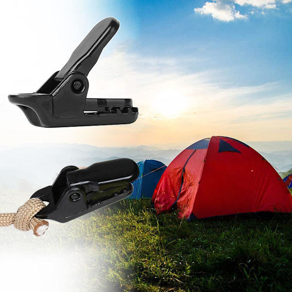 10 st Utomhuscamping tältklämmor Tarpklämmor Plastklämma Krok Canvas Spänn Verktyg Tält Tillbehör