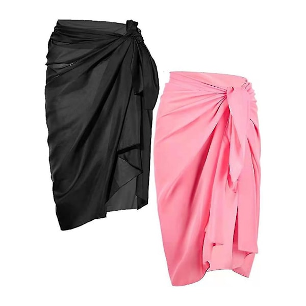 Myk Sarong Badetøy Cover-Up for Kvinner Strandklær Rosa